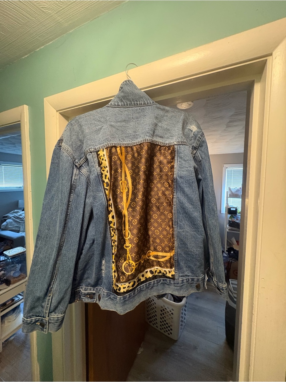 Upcycled LV jean jacket - Picture 2 of 3